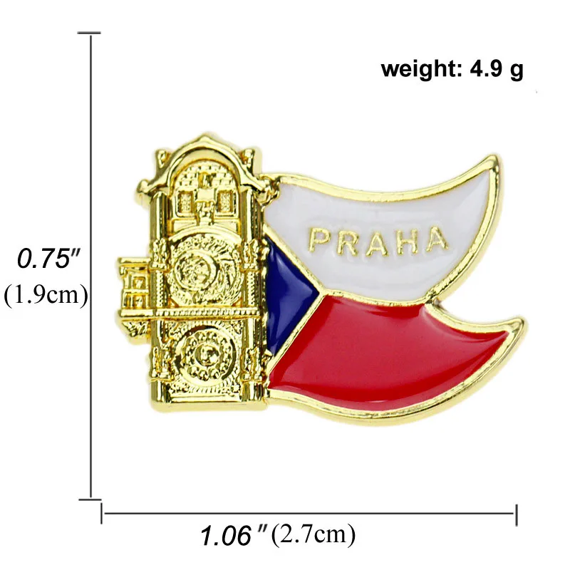 Германия, французская Англия, Чешская Республика брошь в виде флага и эмалированная булавка Англия Биг-Бен здание булавка на лацкане - Окраска металла: H04
