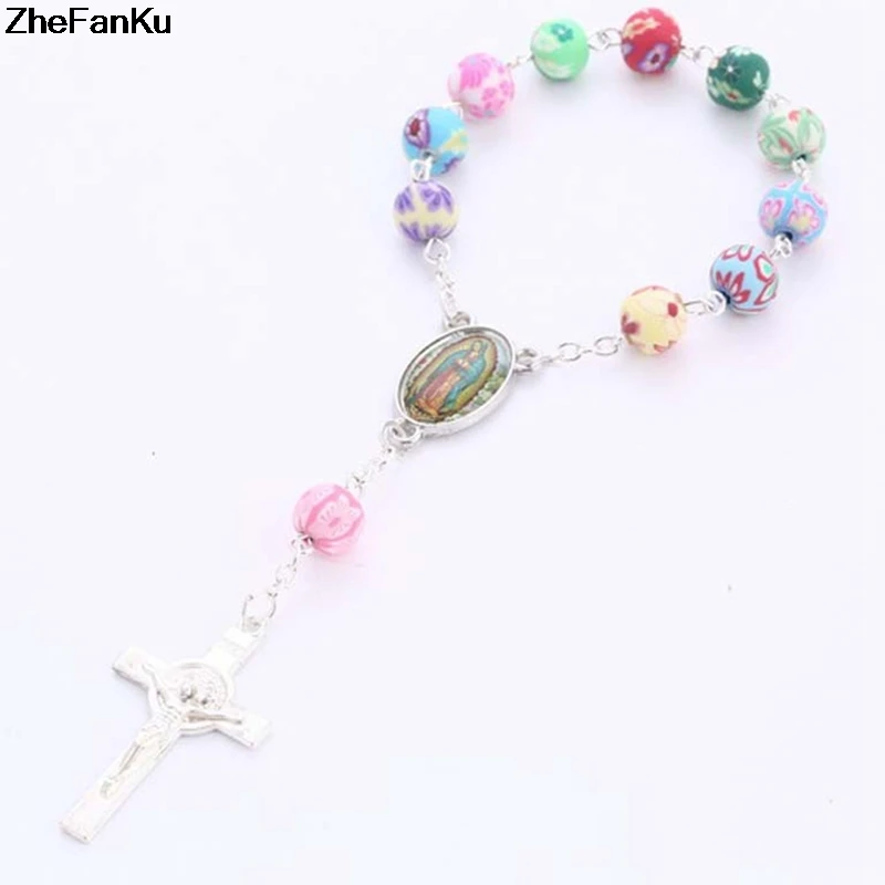 

6MM Rosary Religious Polymer Clay Beads Catholic Rosary Beaded Bracelet Best Gift Drop Shipping