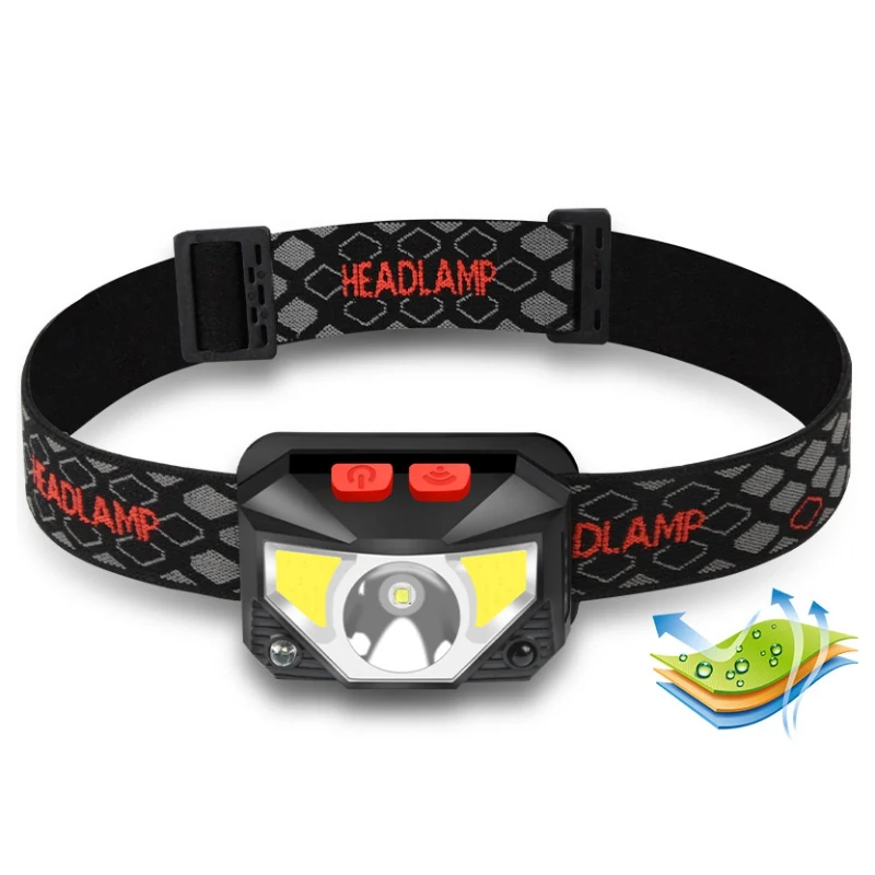 

Outdoors Headlamp Flashlight Bright USB Rechargeable Headlight Waterproof Head Lights With Motion Sensor Household