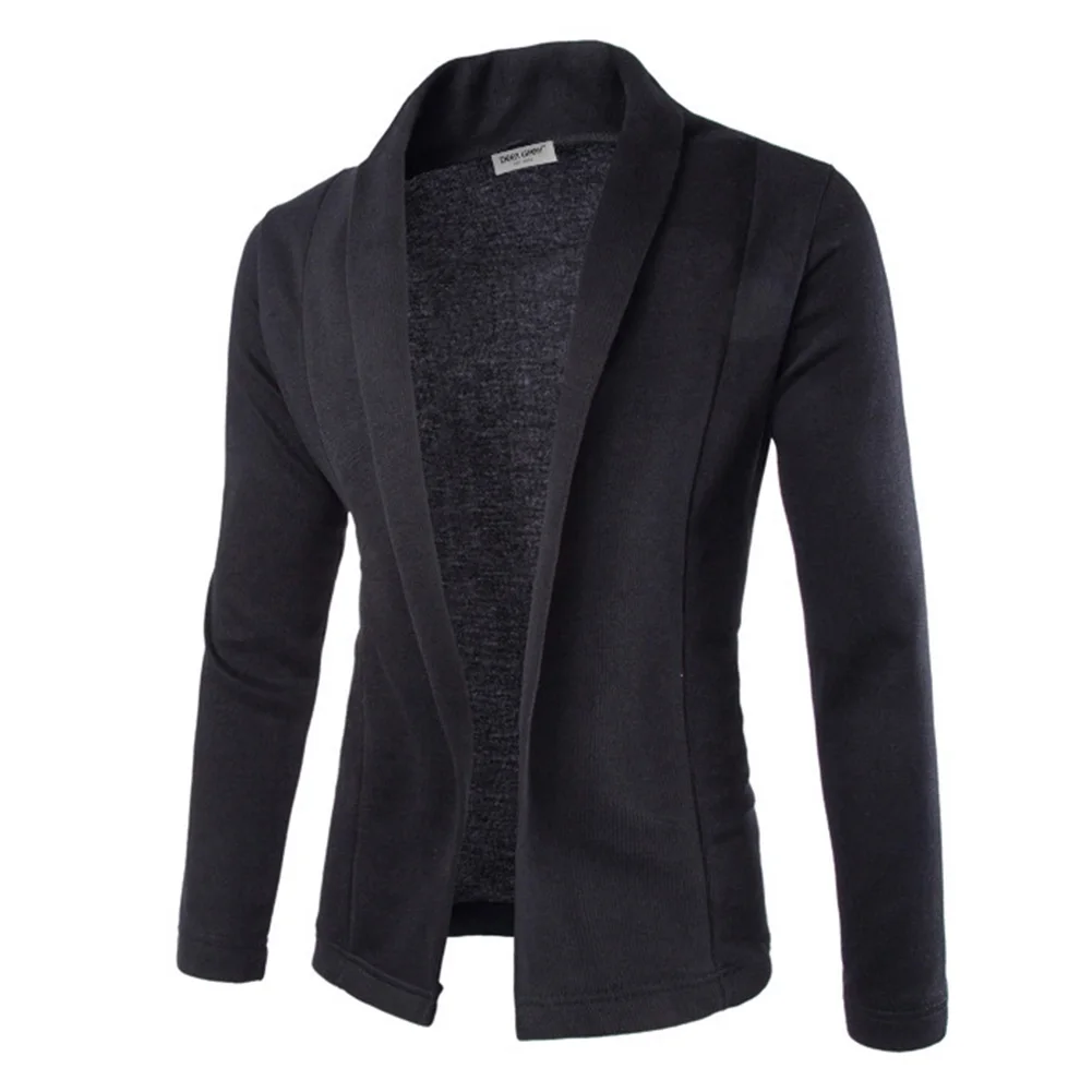 Mens Solid Blazer Cardigan Long Sleeve Casual Slim Fit Sweater Jacket Knit Coat d88