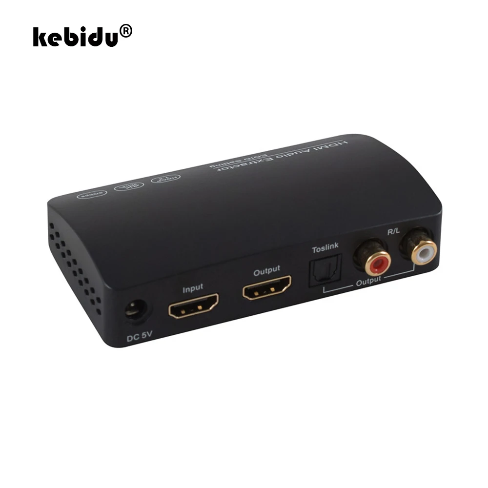 Kebidu 4K 30 Гц HDMI-совместимый аудио экстрактор оптический Toslink RCA L/R адаптер 9 Гбит/с DAC