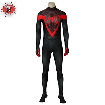 

Ultimate Spider-Man Miles Morales Zentai Suit Cosplay Spandex Fullbody with EVA Sole Halloween Superhero Adult Outfit