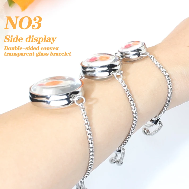 17/23/28/30mm Stainless Steel Double Curved TwistScrew Glass Locket Living Floating Memory Charms Adjustable Chain Bracelet Gift