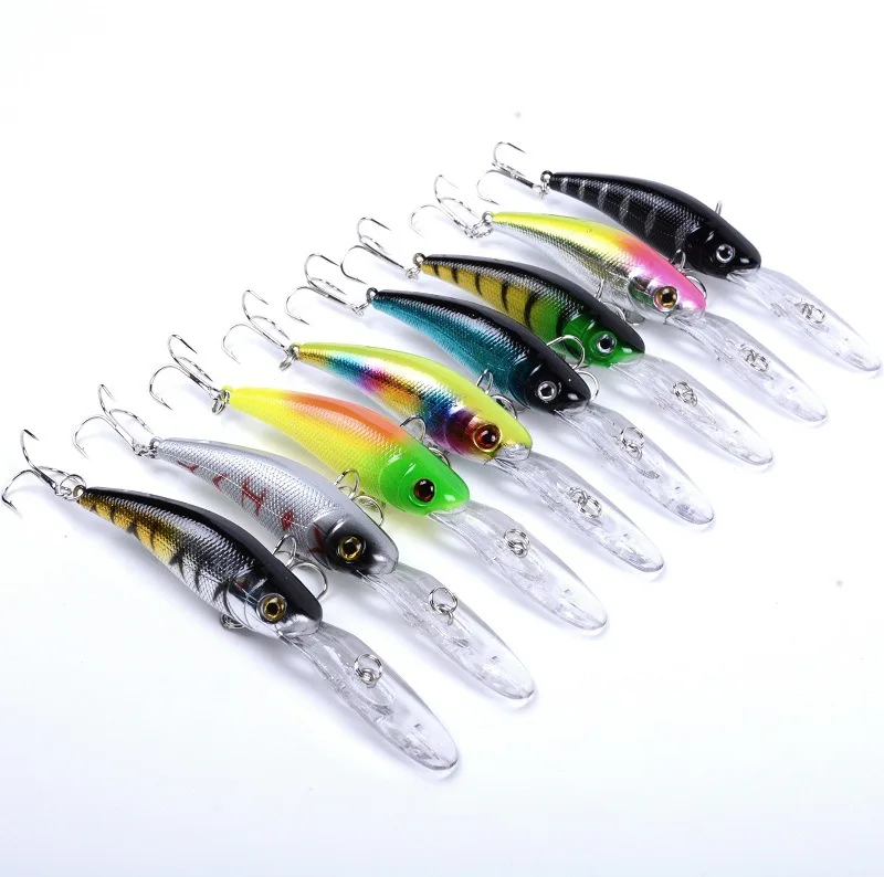 Minnow 43 шт./лот набор приманки для ловли нахлыстом жесткая приманка Jia приманка воблер Карп 6 моделей рыболовные снасти
