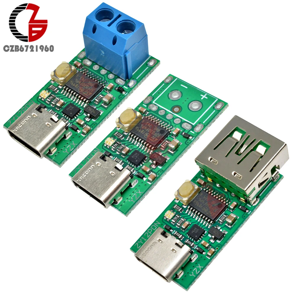 100W USB-PD USB-C Type-c PD3.0 PD2.0 to DC Scam Spoof Fast Charge Trigger Detector Power Supply Regulator Module for Notebook