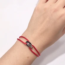 J. hanghe, регулируемый веревочный браслет из нержавеющей стали, женские браслеты для бренда, женские классические ювелирные изделия, три круга, разноцветный веревочный браслет