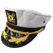 Взрослое нарядное платье унисекс Белый Регулируемый шкипер матросов капитан флота гребли моряк Военная морская шапка костюм капитана