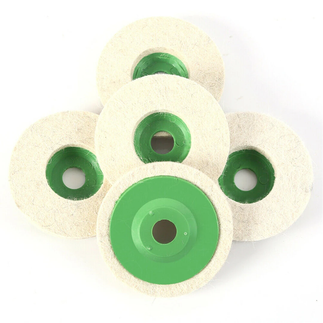 10pcs/set Round Durable Wool Buffing Pad 100mm Polishing Poly Strip Disc Paint Wheel Felt Buffer Disc Grinding Tool
