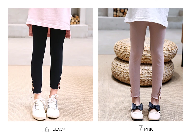 Fashion autumn cotton girls kids leggins Girls Pencil Pants Kids Leggings children Trousers Outwear with bow 0-6Y