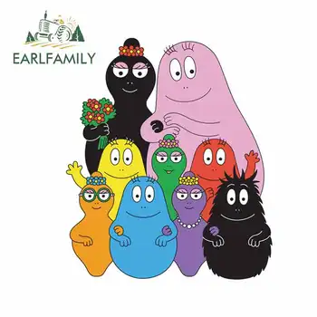 

EARLFAMILY 13cm x 11.2cm for Les Barbapapa Motorcycle Car Bumper Window Stickers Vinyl Car Sticker Waterproof 3D Vehicle Decal