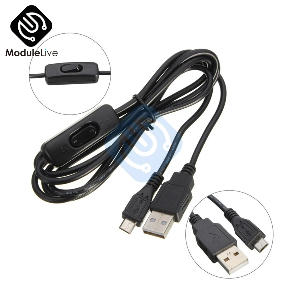 Micro USB зарядка для источника питания кабель мини-кабель с переключателем вкл/выкл 1,5 м 150 см для Raspberry Pi