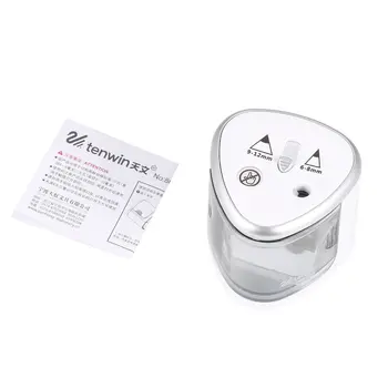 

TENWIN 3 Color 2 Double Holes Sacapuntas Automatic Electric Pencil Sharpener Home School Office Desktop Students Supplies