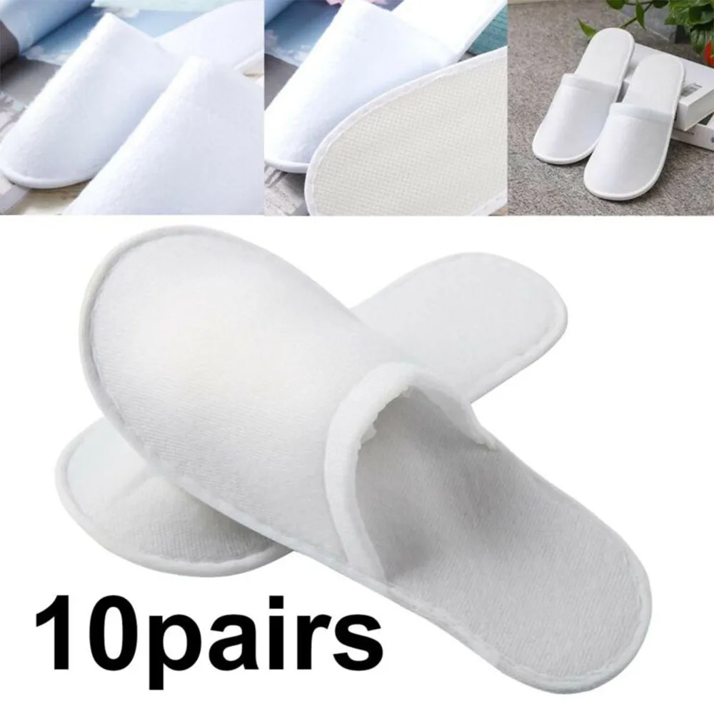 Hotel Travel Slippers Sanitary Party SPA Hotel Guest Slippers Close Toe Men Women Disposable Bathroom Accessory 10Pairs disposable slippers