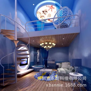 

3D Visual Seamless Mural Hotel Hotel Glorious Warm Oceans Beach Theme Background Mural