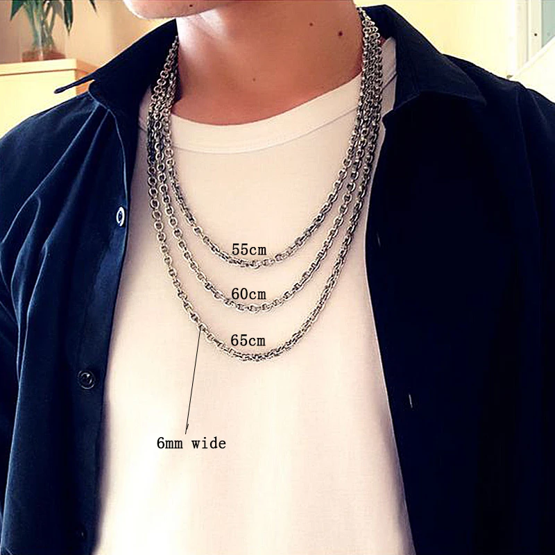 

stainless steel mens necklaces silver long chains necklace gold male Accessories jewelry on the neck Fashion hip hop friends