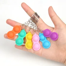 

LELEAIBO New Rat Killer Pioneer Keychain Pendant Silicone Mini Pressure Relief Toy Fingertip Decompression Rainbow Toy keychain