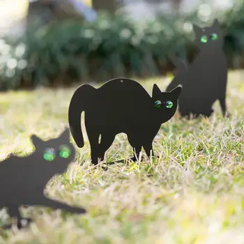 

3Pcs Cats Model Reflective Eyes Scare Bird Pest Control Dispeller Waterproof Pest Repeller Snake Bird Dispeller Garden Supplies