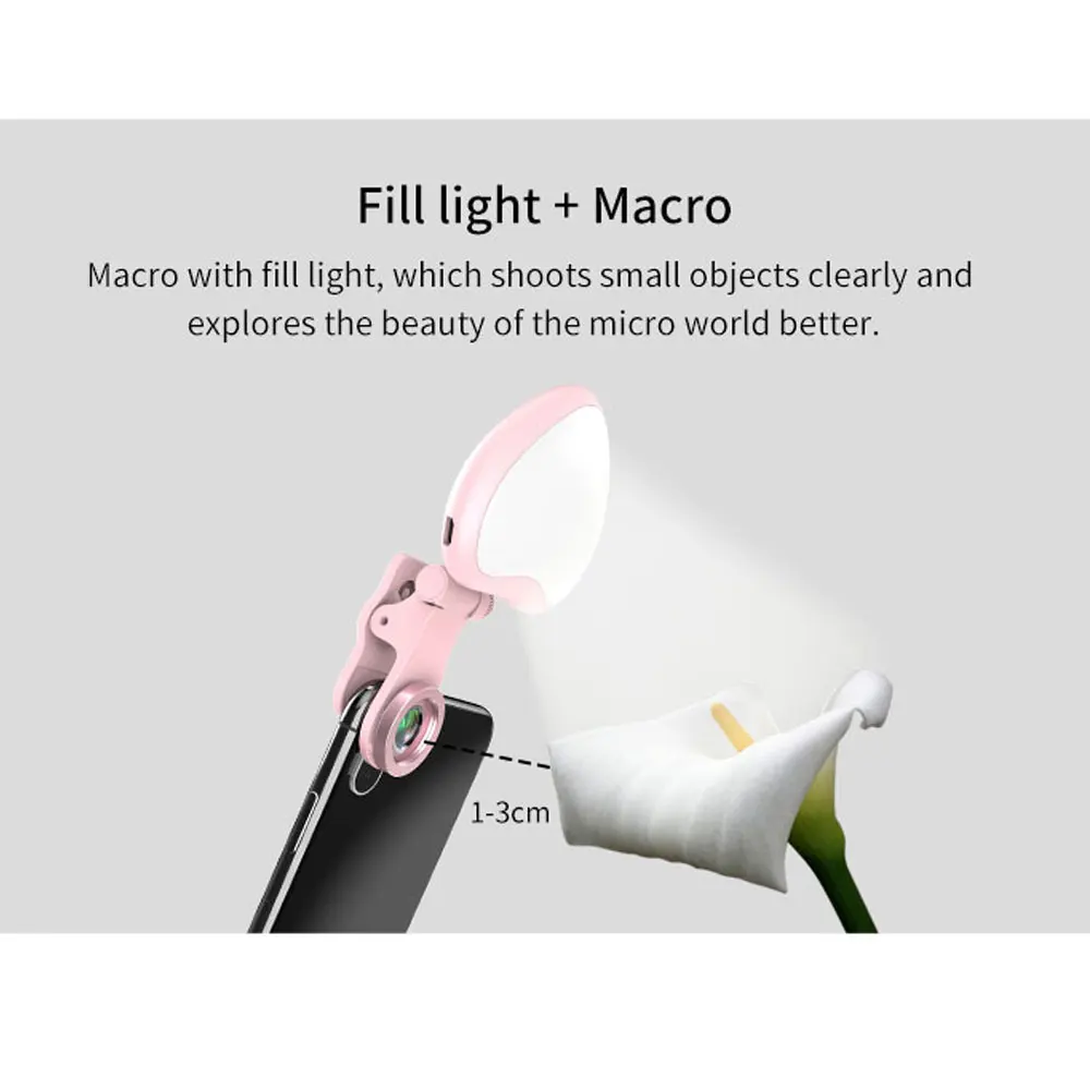 

Makeup Mirror LED Mobile phone Portable Clip Selfie Ring beauty Fill Flash lens Light Lamp For Photo Cell Phone Smartphone