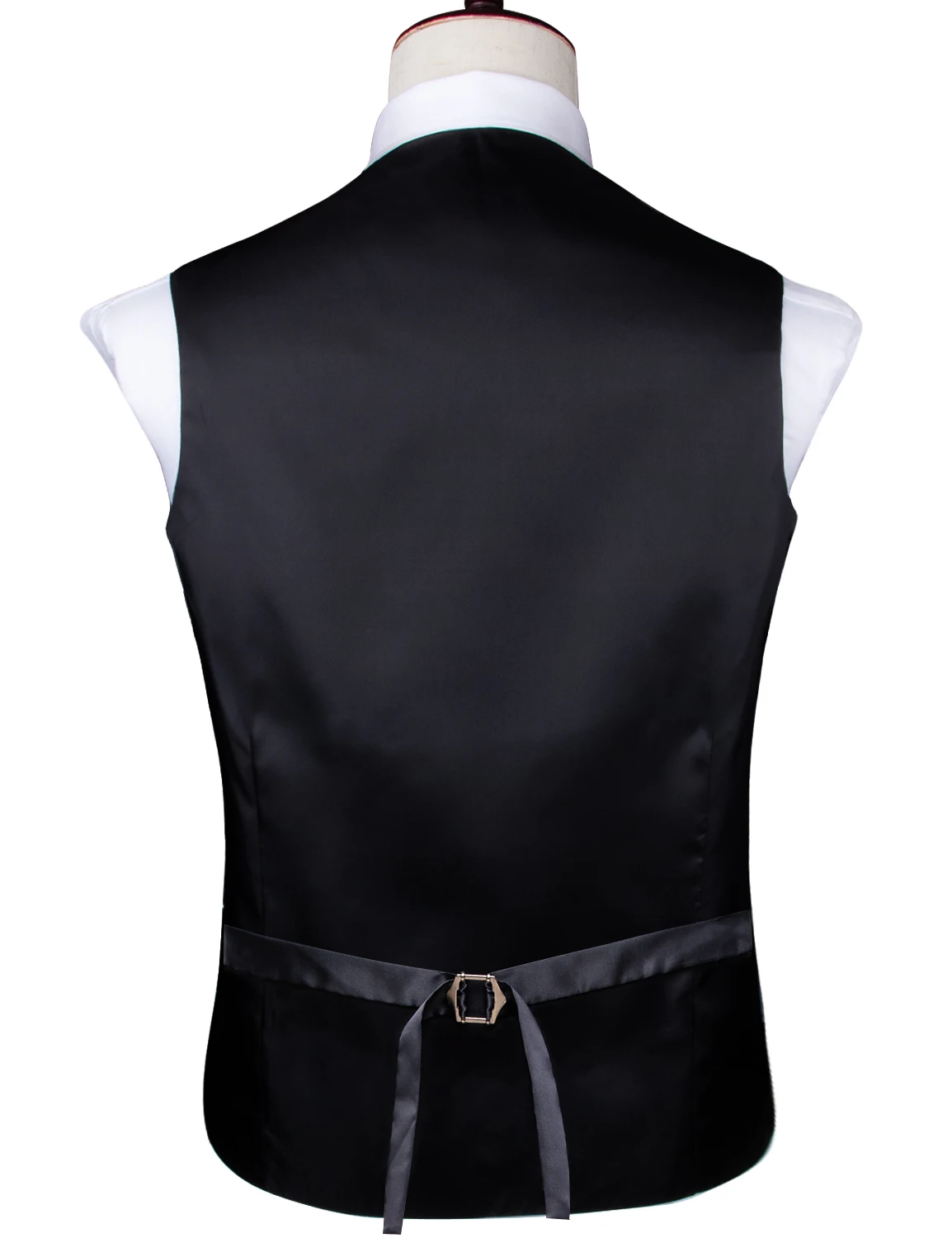 Hi-Tie 20 Color Silk Men's Vests and Tie Business Formal Dresses Slim Vest 4PC Hanky cufflinks for Suit Blue Paisley Waistcoat