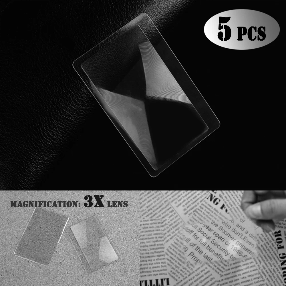 10 листов/комплект кредитной карты 3x лупа увеличительная линза Френеля для чтения