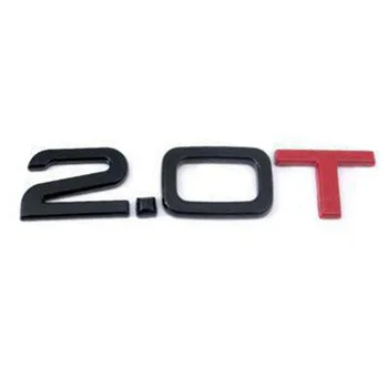 

Car Emblem Logo Badge 2.0T Pattern Bright Black Car Styling Accessories