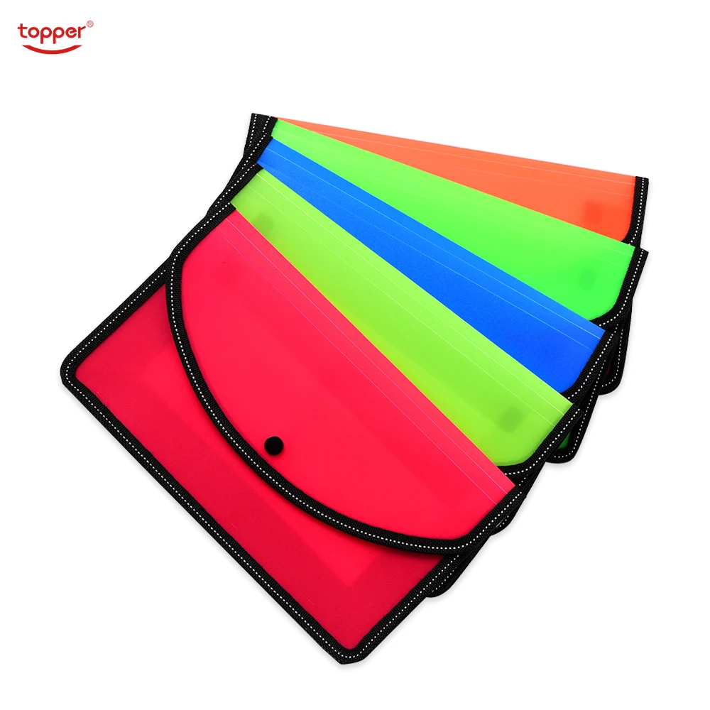 

Creativity Waterproof Plastic Snap File High Capacity Folder Pencil Case Transparent Bag File Storage Bags Office Student Supply