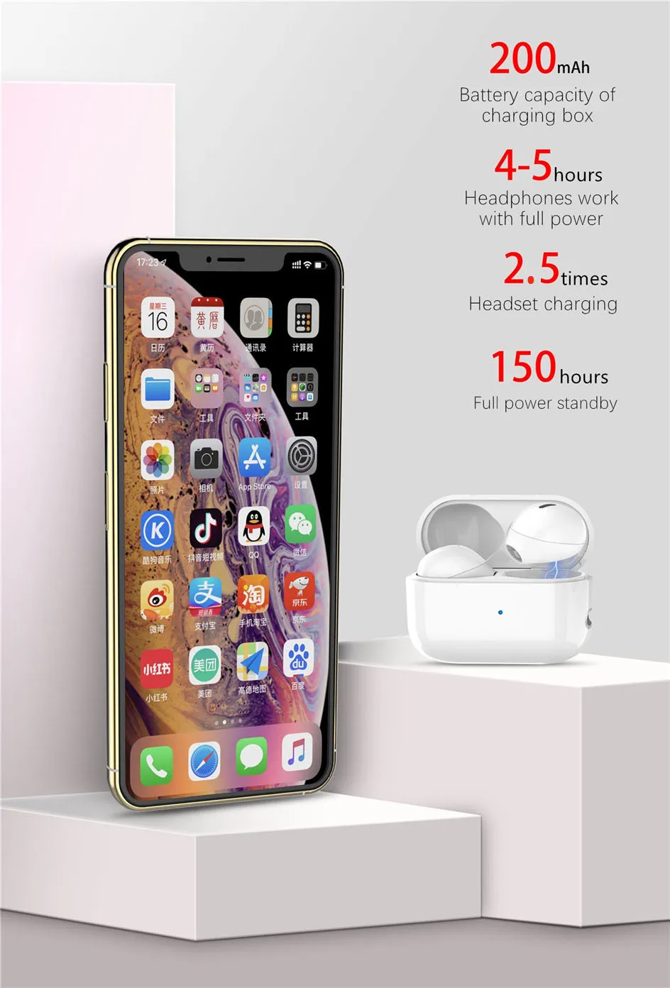 Mini fone de ouvido sem fio invisível
