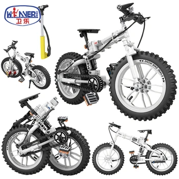 

JEMLOU 242PCS Creator City Folding Bike Bicycle Mountain With Inflator Model Building Blocks Technic DIY Bricks Toys for Kids