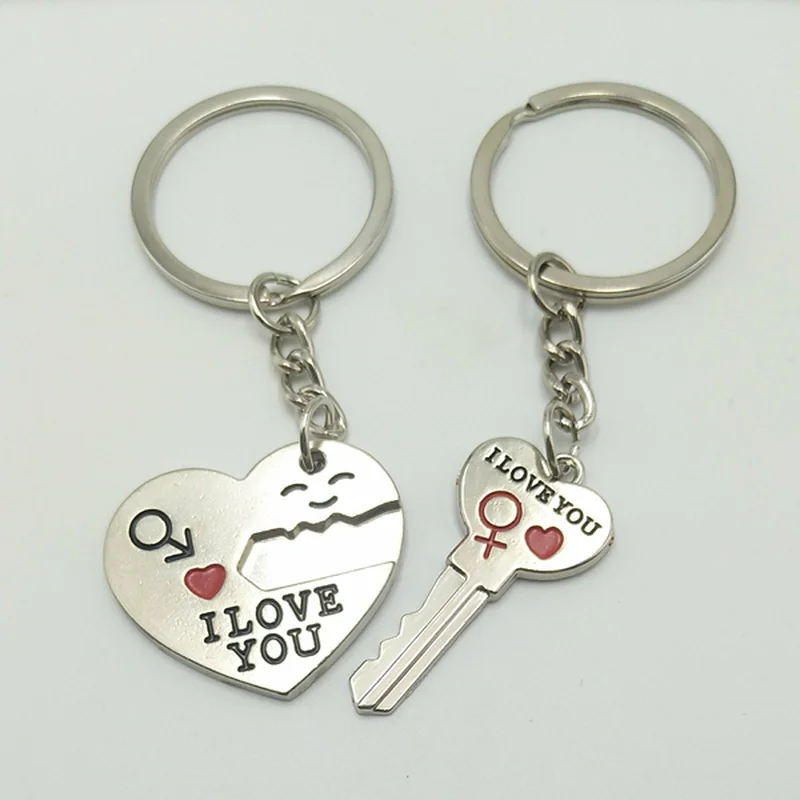 

Hot Explosion Creative Wedding I Love You Secret Love Heart Shape Couple Keychain Student Gift Pendant Mutual Gift Key Ring