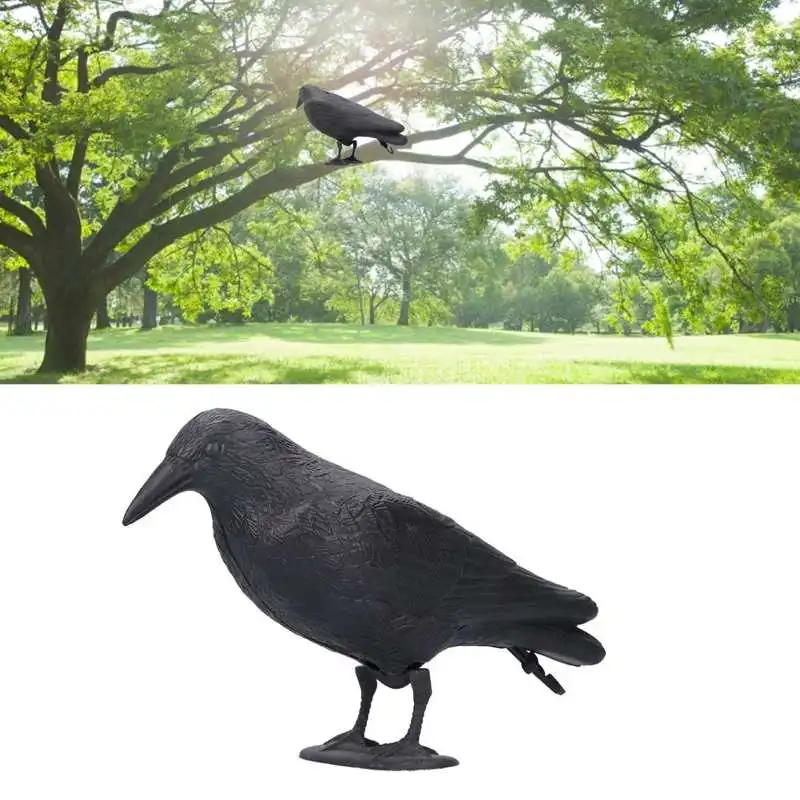 Plastic Crow Hunting Decoys Garden Bird Deter Scarer Scarecrow Mice Pest Control Deterrent