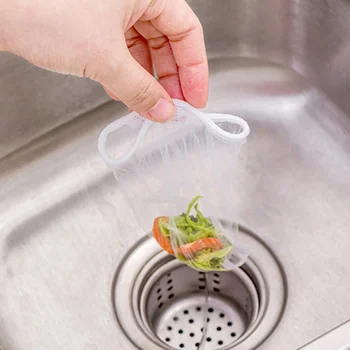 

100pcs Disposable Kitchen Sink Filter Bag Shower Sink Hair Garbage Storage Mesh Bag Sewer Filter Block Food Residues