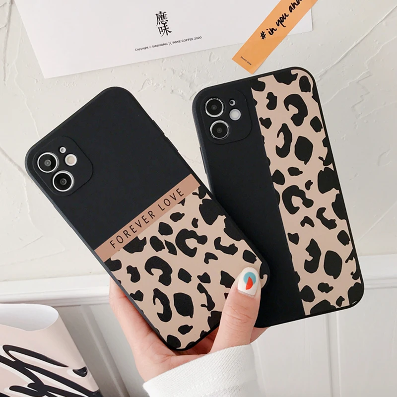Fashion Square Leopard Print Case For iPhone 3
