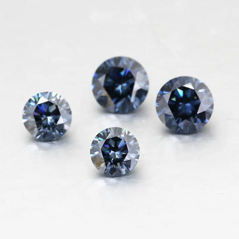 

High quality VVS Dark blue loose moissanites diamond 1ct-6ct 1pcs wholesale prices Certification moissanites for rings