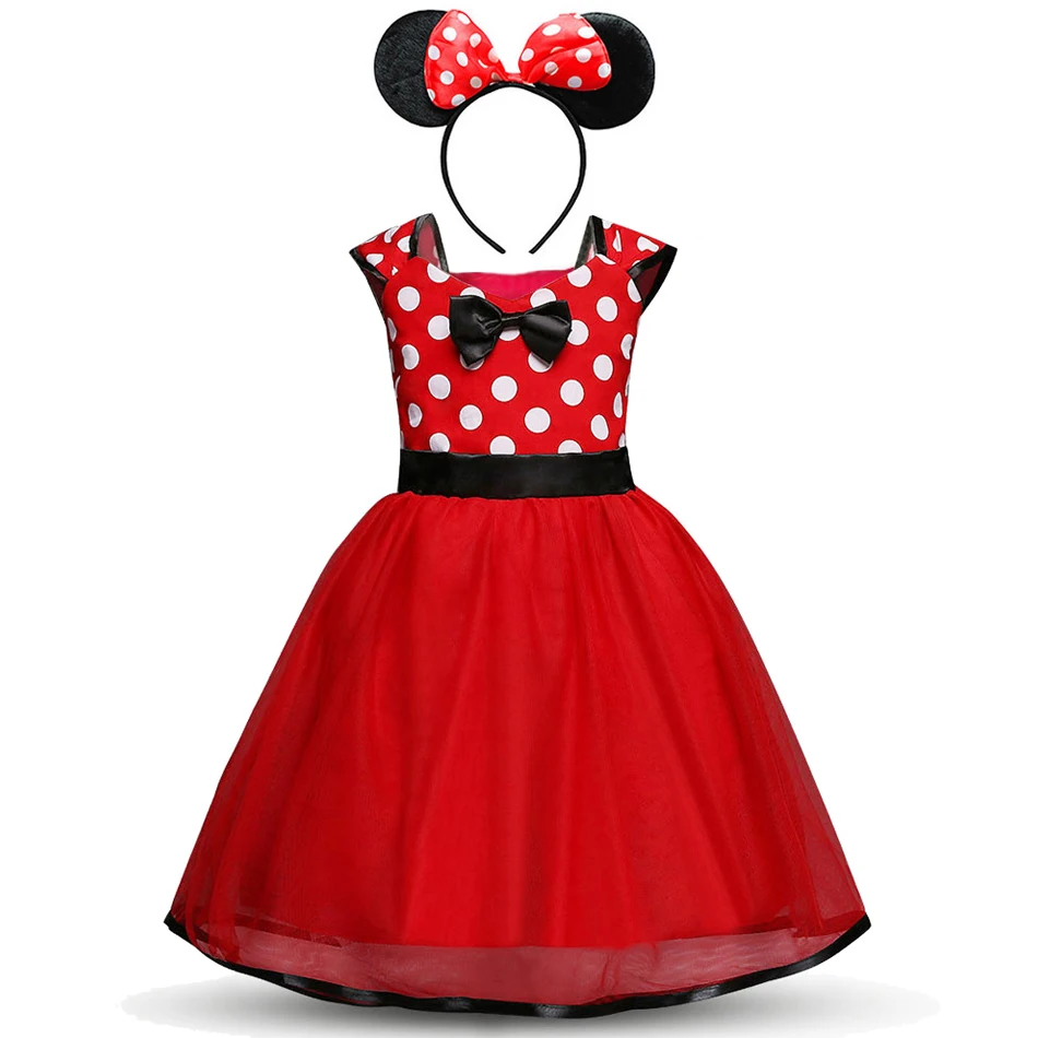 Vacante Prueba caligrafía Vestidos Vestido de fiesta con diseño de Minnie Mouse para niñas y niños Minnie  Mouse rojo, 3-4 años Niña Ropa olivi.com.br