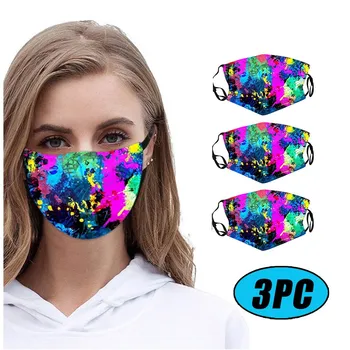 

Adults 1/3PCS Face Mask mascarilla de tela lavable Washbale Reusable Protect Mask Outdoor Sports Fashion Color Graffiti mask