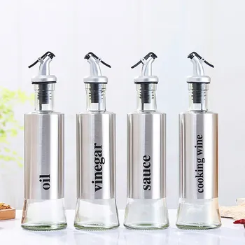 

Stainless Steel Glass Sealed Olive Oil Dispenser Leak-proof Soy Sauce Vinegar Storage Bottles Kitchen Accessories