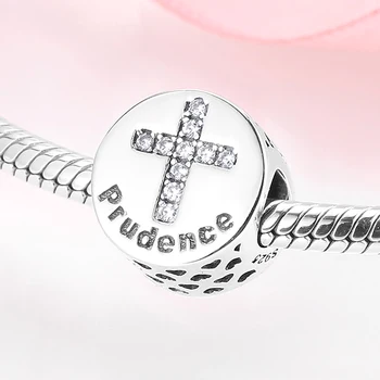 

Good performance prudence Seven Virtues Bible 925 Sterling Silver Round beads Fit Original JIUHAO Bracelet Charm Jewelry Making