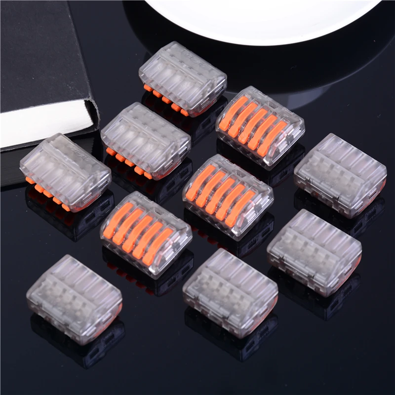 10PCS High Quality Compact Wiring Connector Mini Fast Wire Connectors Push-in Conductor Terminal Block 222-415/222-412/222-413