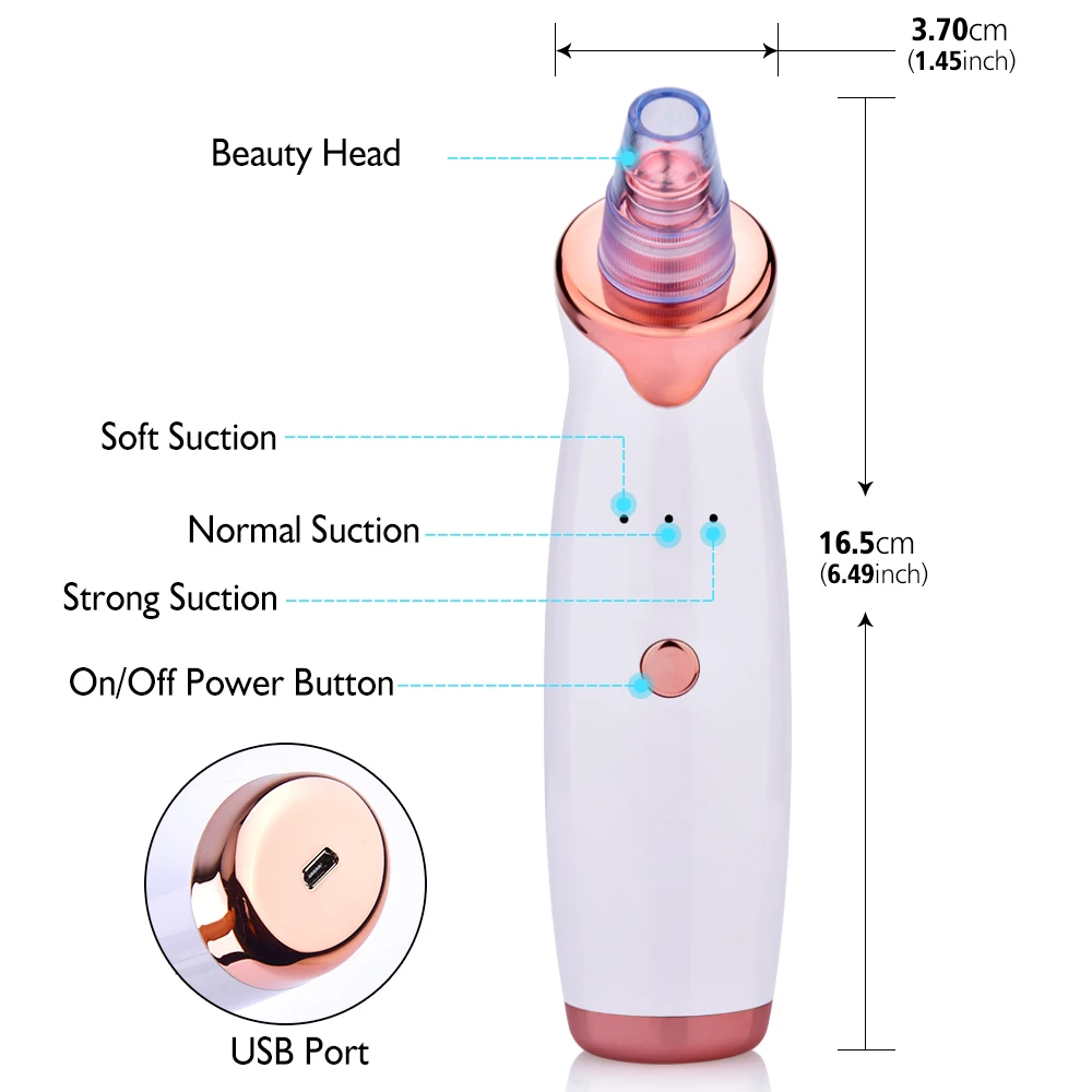 Facial Pore Cleaner Vacuum Suction Blackhead Remover Diamond Dermabrasion Machine Acne Pimple Removal Extractor Skin Care 5