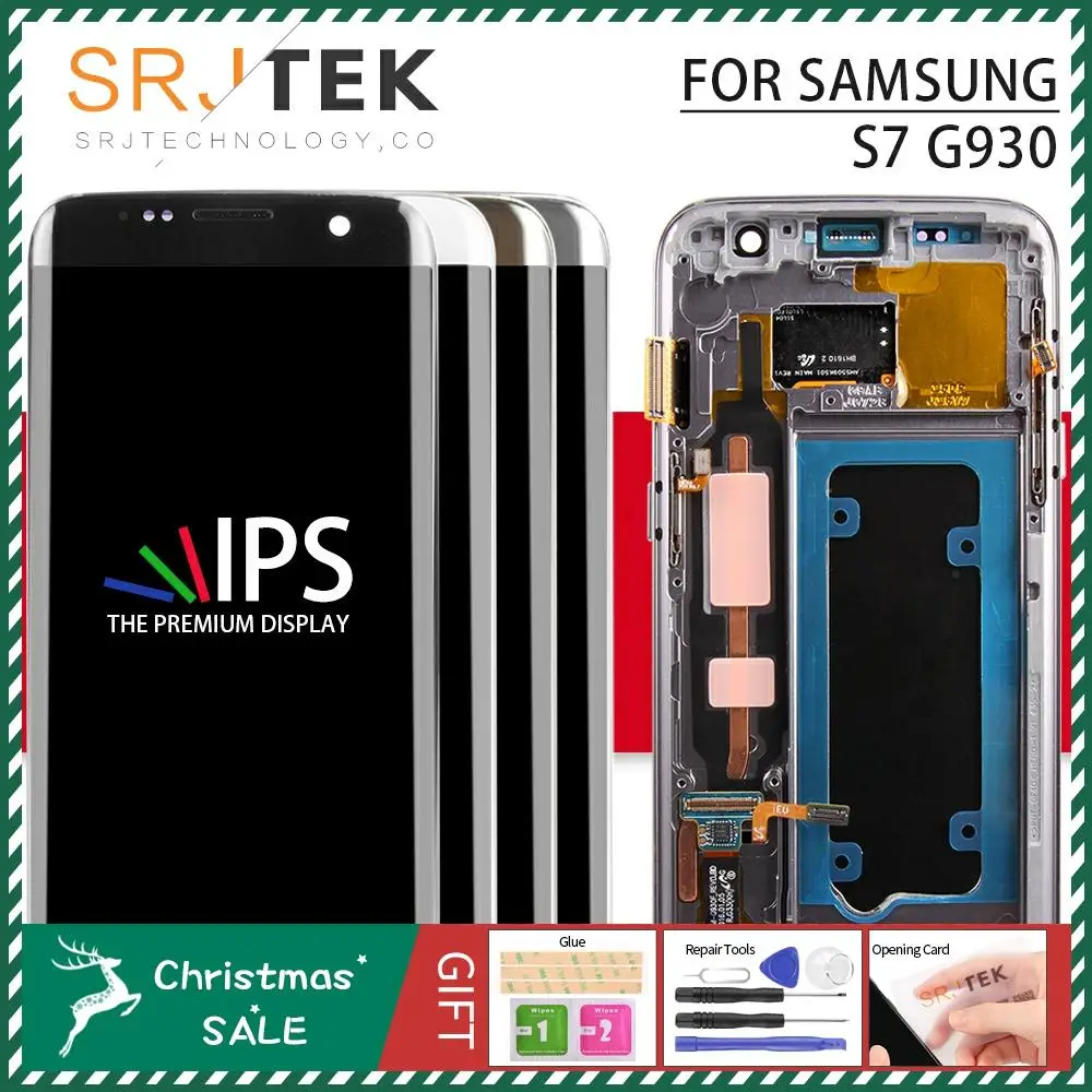 Srjtek для samsung Galaxy S7 G930 ЖК-дисплей сенсорный дигитайзер сенсор стекло в сборе/с рамкой для Galaxy S7 G930 G930F G930A