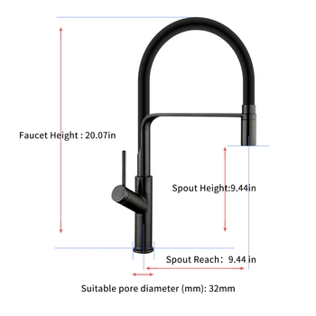 

New Kitchen Faucets Silicone Hose High Arc Bathroom Basin Sink Faucets Ceramic Valve 360 Degree Swivel Single Handle Water Tap