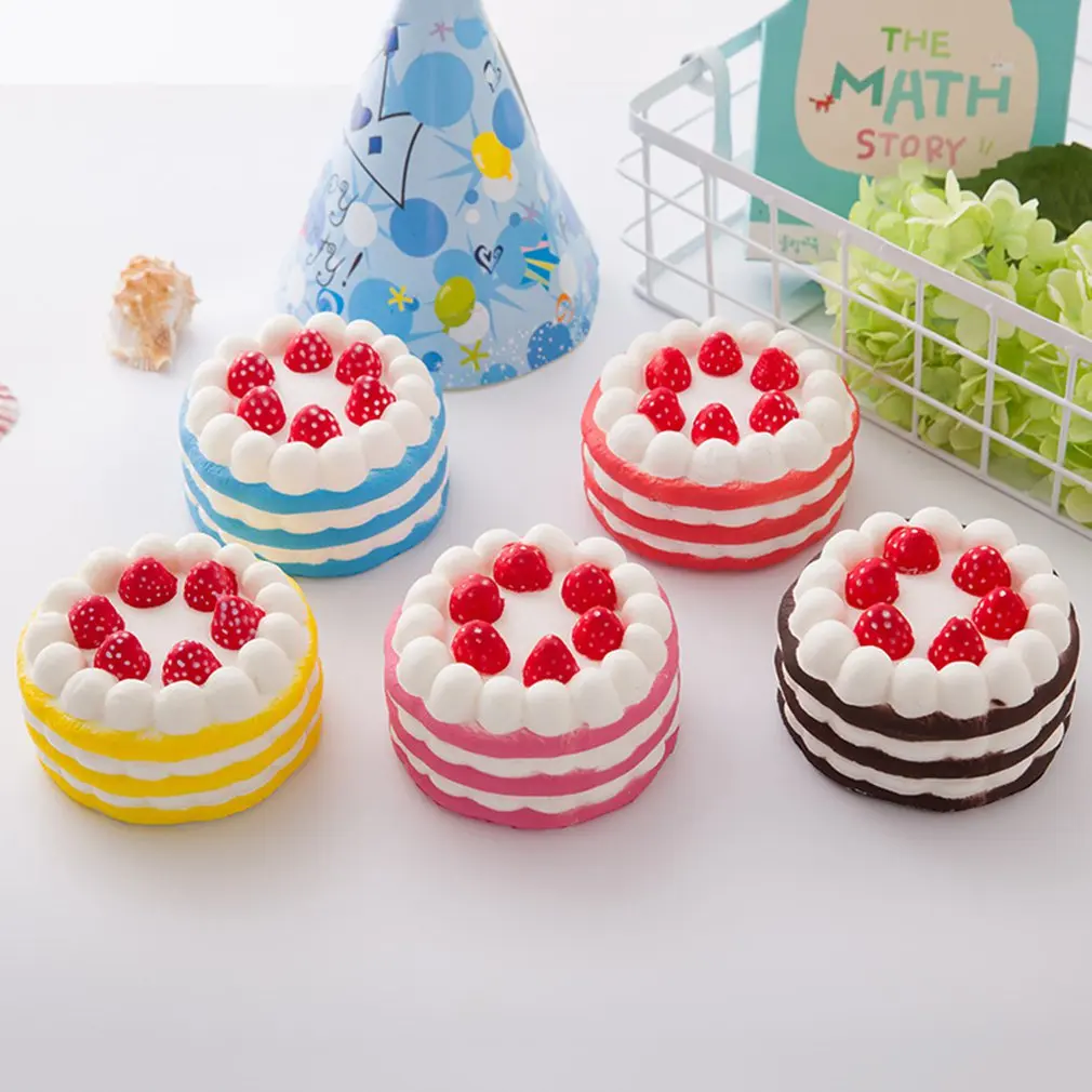 

Realistic Cute Slow Comfotable Rising And Unique Sweet Scented Pu Slow Squeezing Strawberry Cake