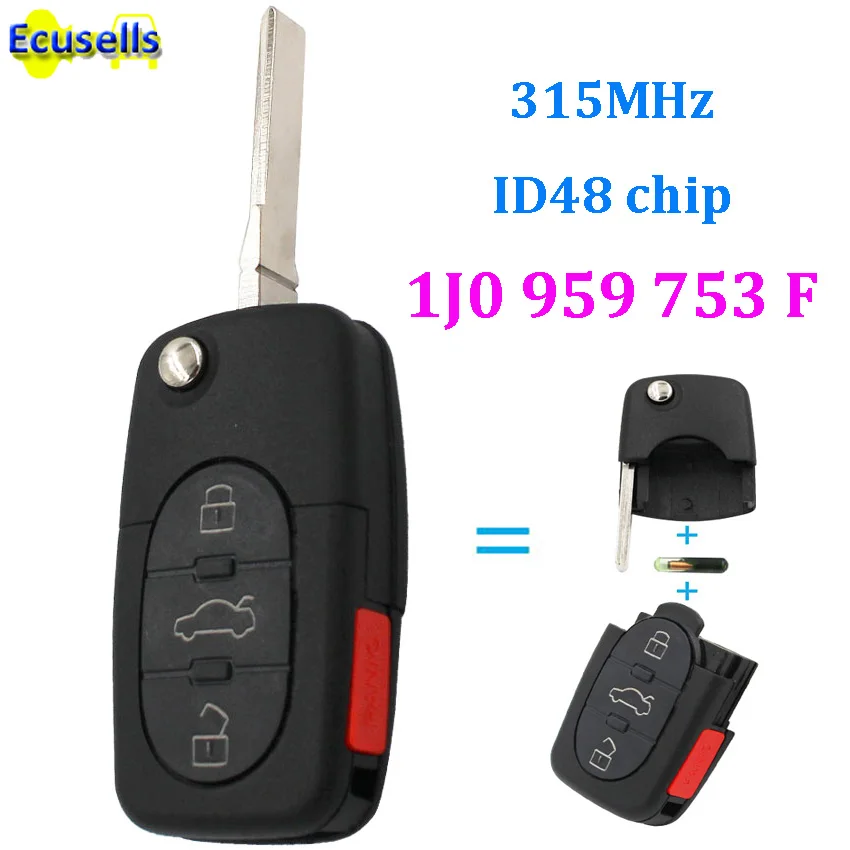 1J0 959 753 F пульт дистанционного управления брелок для VW Volkswagen Passat Jetta Golf Beetle 3 + 1