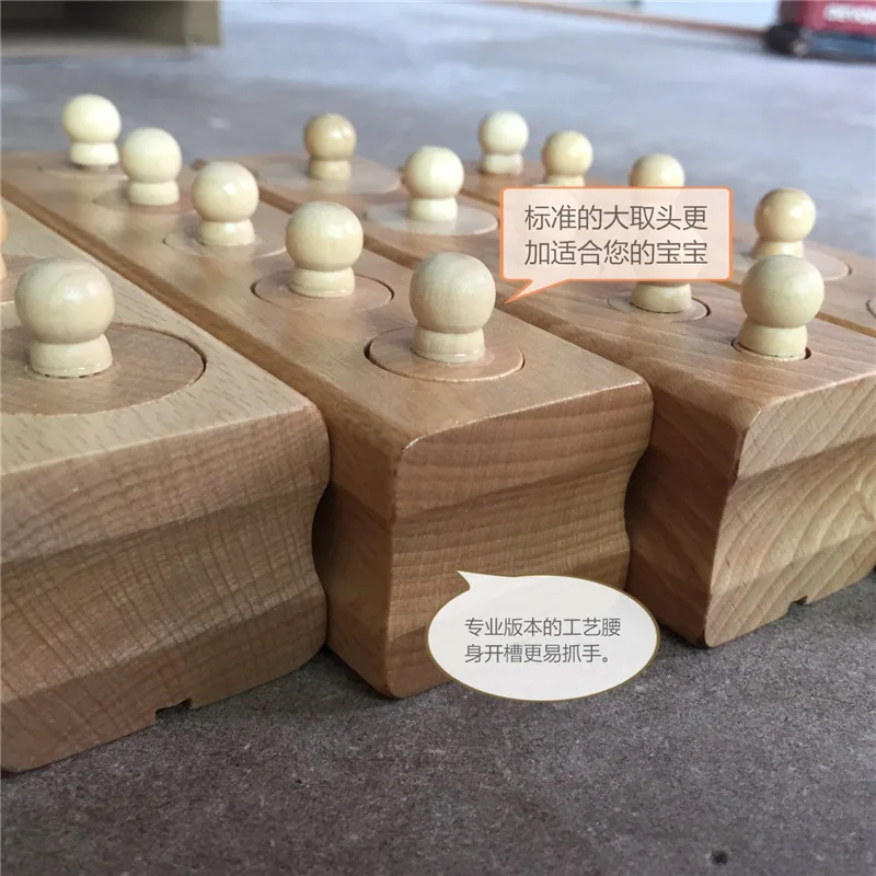 

Montessori Early Educational Teaching Aid Socket Cylinder 1-3 Years Old Infants Children Sensory Cognitive Building Blocks
