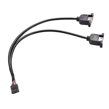 

Portable Size 30CM 2 Ports USB A Female to Internal 9 Pin Header Adapter Cable Practical Converter Cable