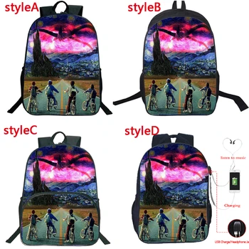 

4 Styles 16 Inch Stranger Things Backpack Kids School Bag Daily Students Bookbag Boys Girls Back to School Gift Teens Rucksack