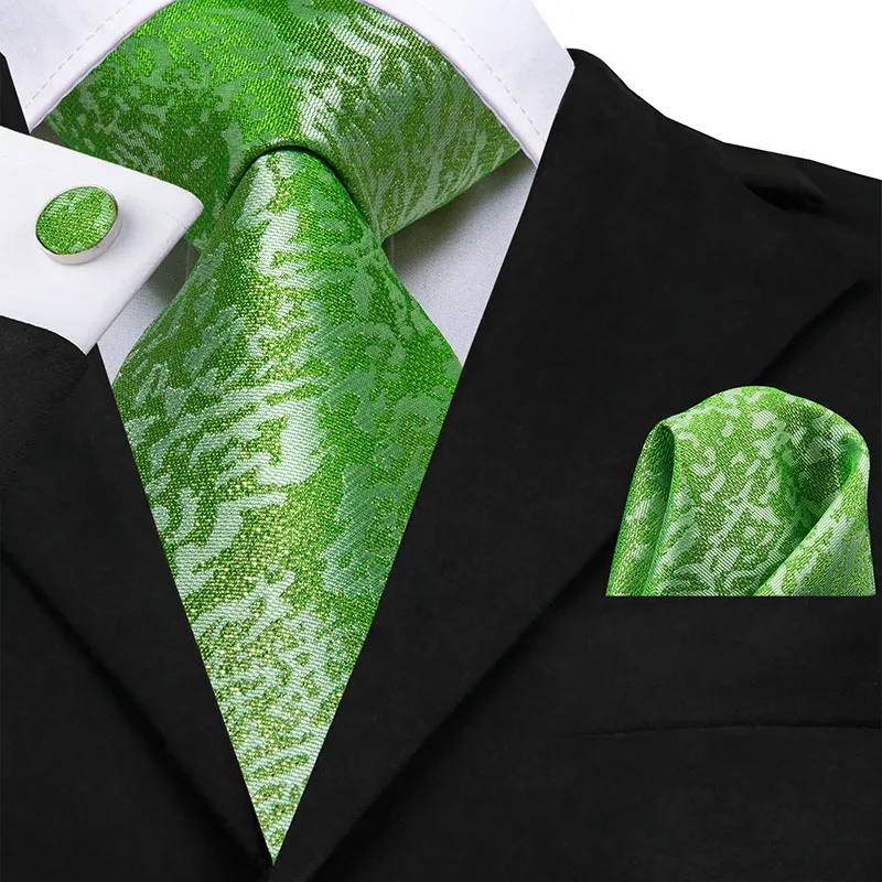 Hi-Tie Шелковый мужской галстук набор Hanky запонки набор галстуков для мужчин роскошный Пейсли золотой красный зеленый роскошный галстук для свадебной вечеринки - Цвет: C-3237