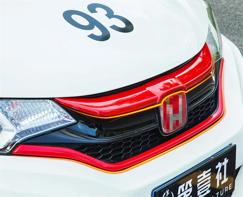 CEYUSOT Решетка переднего бампера гоночные грили для Honda Fit Jazz декоративная крышка бампер сетчатая крышка решетка отделка полосы GK5