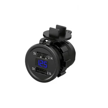 

5V Car charger LED digit 4.2A Power Outlet 12V/24V Voltmeter 4.5*3.5cm