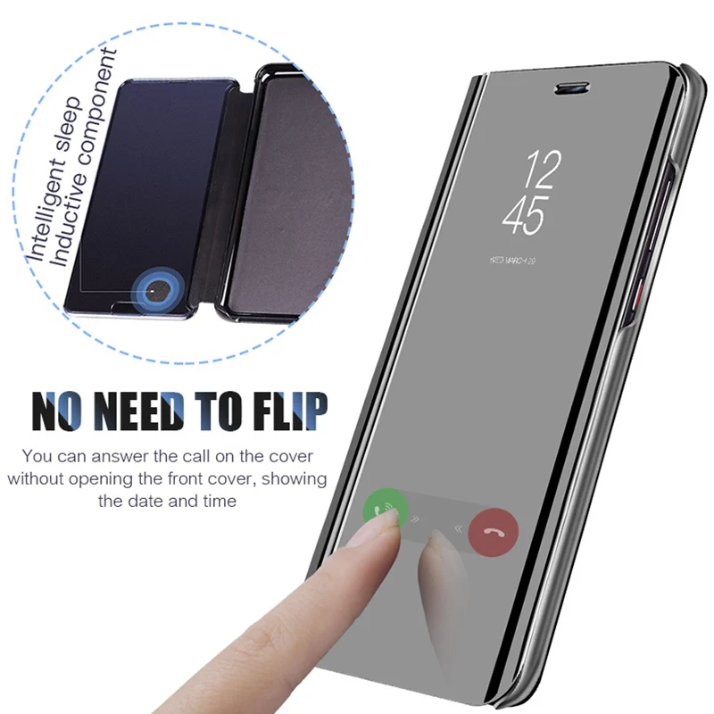 Mirror Flip Case Redmi Note 8 pro 8t Stand smart view cover For xiaomi redmi note 7 case on xaomi x - 4000234403750